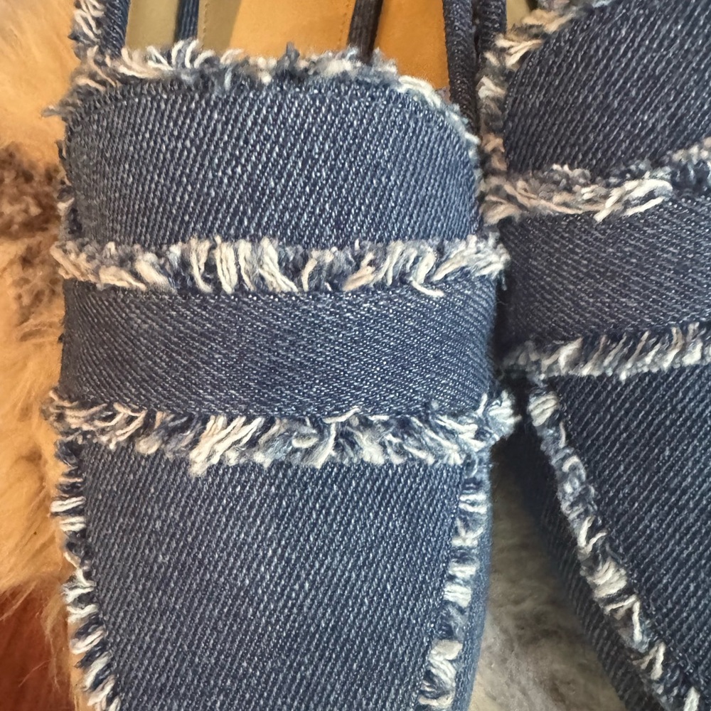 Michael Kors Frayed Denim Loafers - Picture 2 of 5